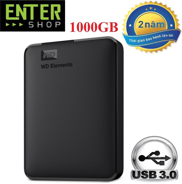 [Mã ELCLMAY giảm 7% đơn 500K] Ổ cứng di động WD Elements 1000Gb USB 3.0