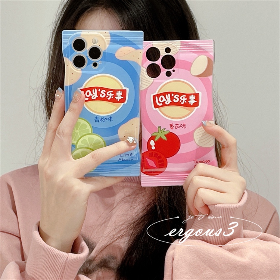 Ốp Điện Thoại Mềm Màu Macaron In Hình Khoai Tây Chiên Cho iPhone 14 13 12 11 Pro Max SE2020 X XR Xs Max 7 8 6 6s Plus