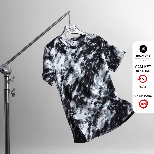 Áo Phông Nam Cao Cấp, Áo Thun Nam Cổ Tròn Họa Tiết Chất Vải Không Nhàu Bai Xù Nhão RUZMORE | BigBuy360 - bigbuy360.vn