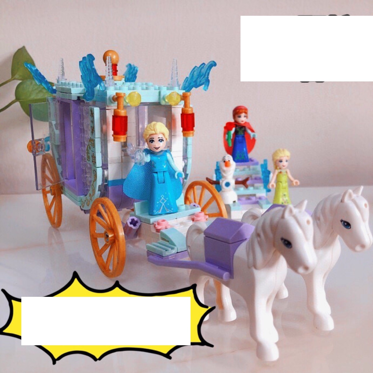 [Chính hãng] Lắp ráp xếp hình Lego ELSA Bé Gái FRIENDS ELEPHENT JX 90085 : Cỗ xe ngựa và tòa tháp của ELSA (4 bộ)