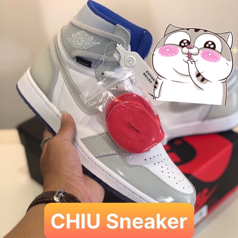 [ CHIU Sneaker ] Giày thể thao Jordan cổ cao zoom blue giày Sneaker jd1 zoom high blue white