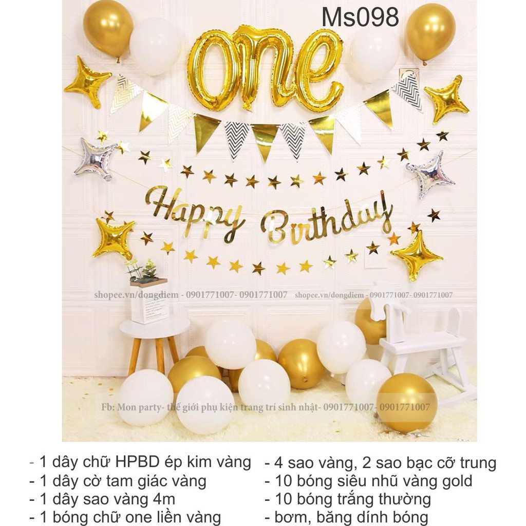 Trang Trí Sinh Nhật Đẹp 💝Free Ship💝Set Bóng Sinh Nhật, Bóng Bay Sinh Nhật  Tone Vàng Gold Giá Rẻ Ảnh Thật - Đồ Dùng Cho Bé Khác | Bibione.Vn