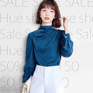 Freeship áo sơ mi lụa quảng châu cho chị em dân công sở