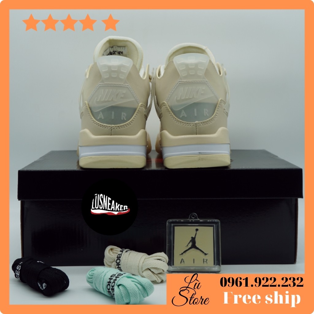 [FREESHIP+ẢNH THẬT] Giày sneaker Off W.hite /A.ir Jo.rdan 4 /C.ream/S.ail" OW/Lù Store | BigBuy360 - bigbuy360.vn