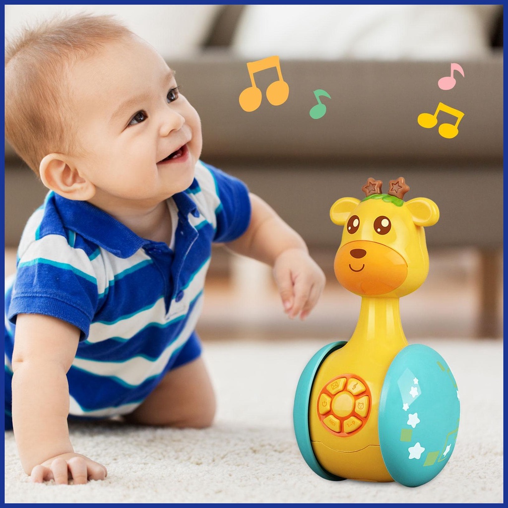 Đồ Chơi Lật Đật Hình Động Vật Có Nhạc Dễ Thương Cho Bé