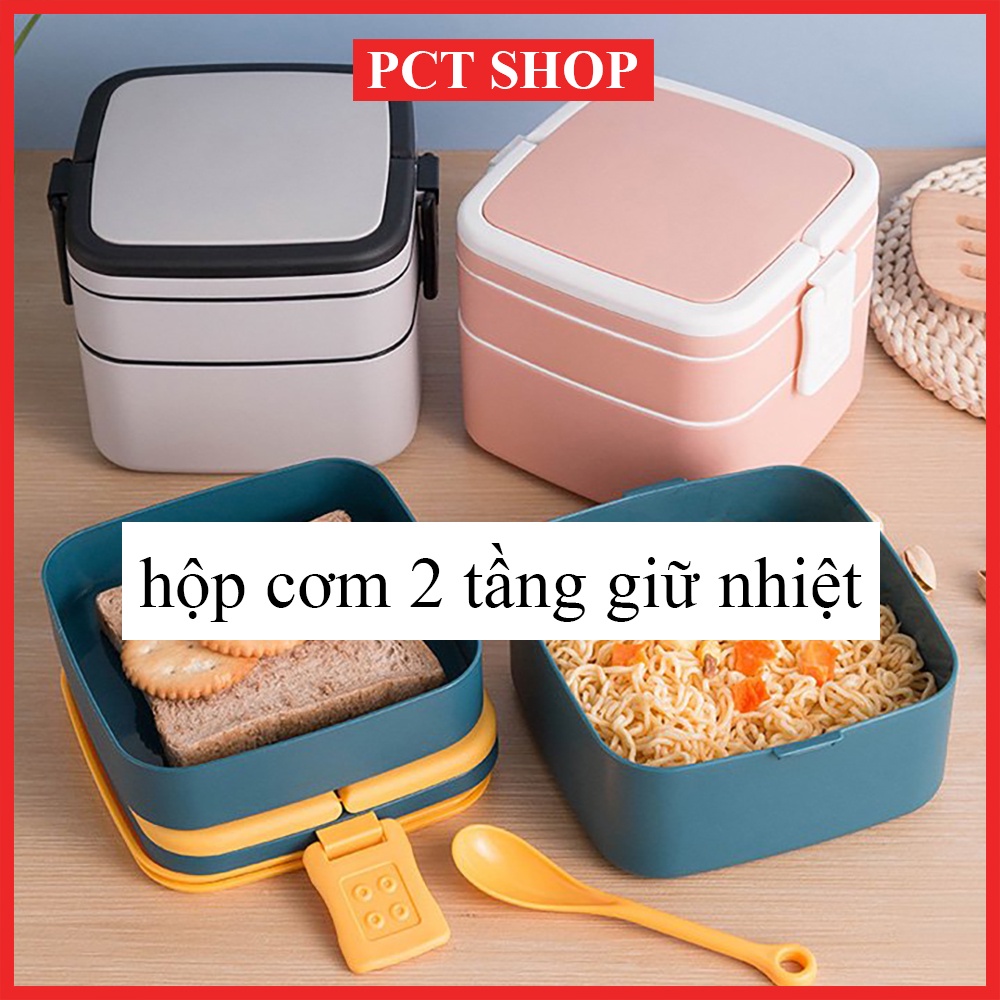 Hộp cơm 2 tầng, giữ nhiệt 3-4 tiếng, thiết kế phong cách hộp cơm Nhật Bản CT330