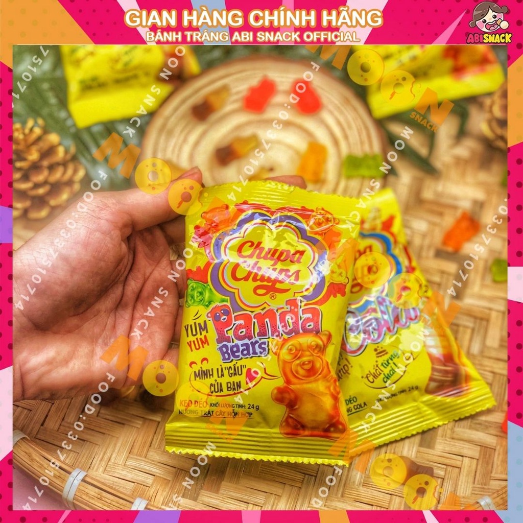 Kẹo dẻo chupa chups Chip Chip Trái Cây Hỗn Hợp Gấu Panda Bears/Cool Cola Cola 24g pudding thạch kẹo dẻo