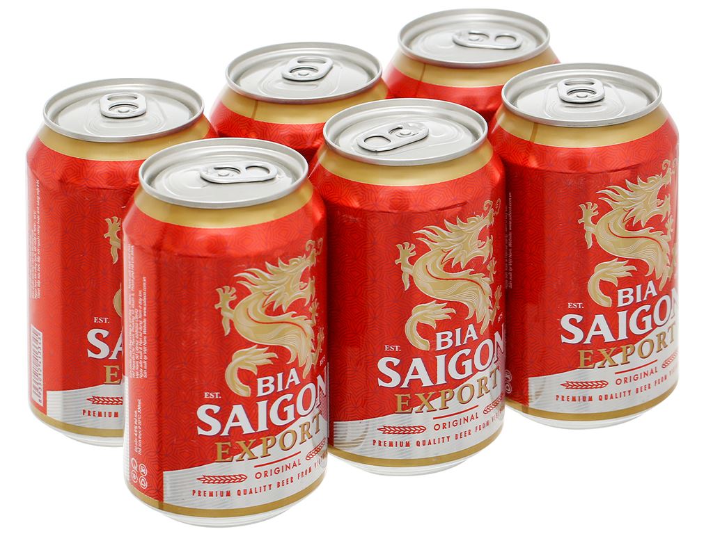 Thùng 24 Bia Sài Gòn Export 330ml / Lốc 6 lon bia SAIGON export 330ml