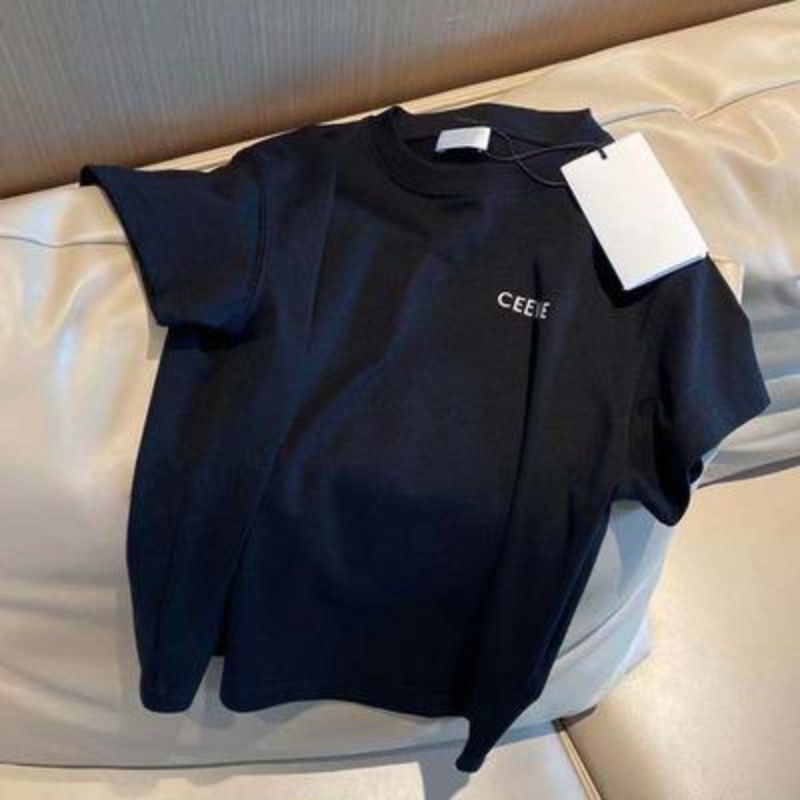 Celin Áo Thun Cotton Tay Ngắn Màu Trơn In Chữ Phong Cách Đường Phố Mới Cho Nam Và Nữ S-5XL