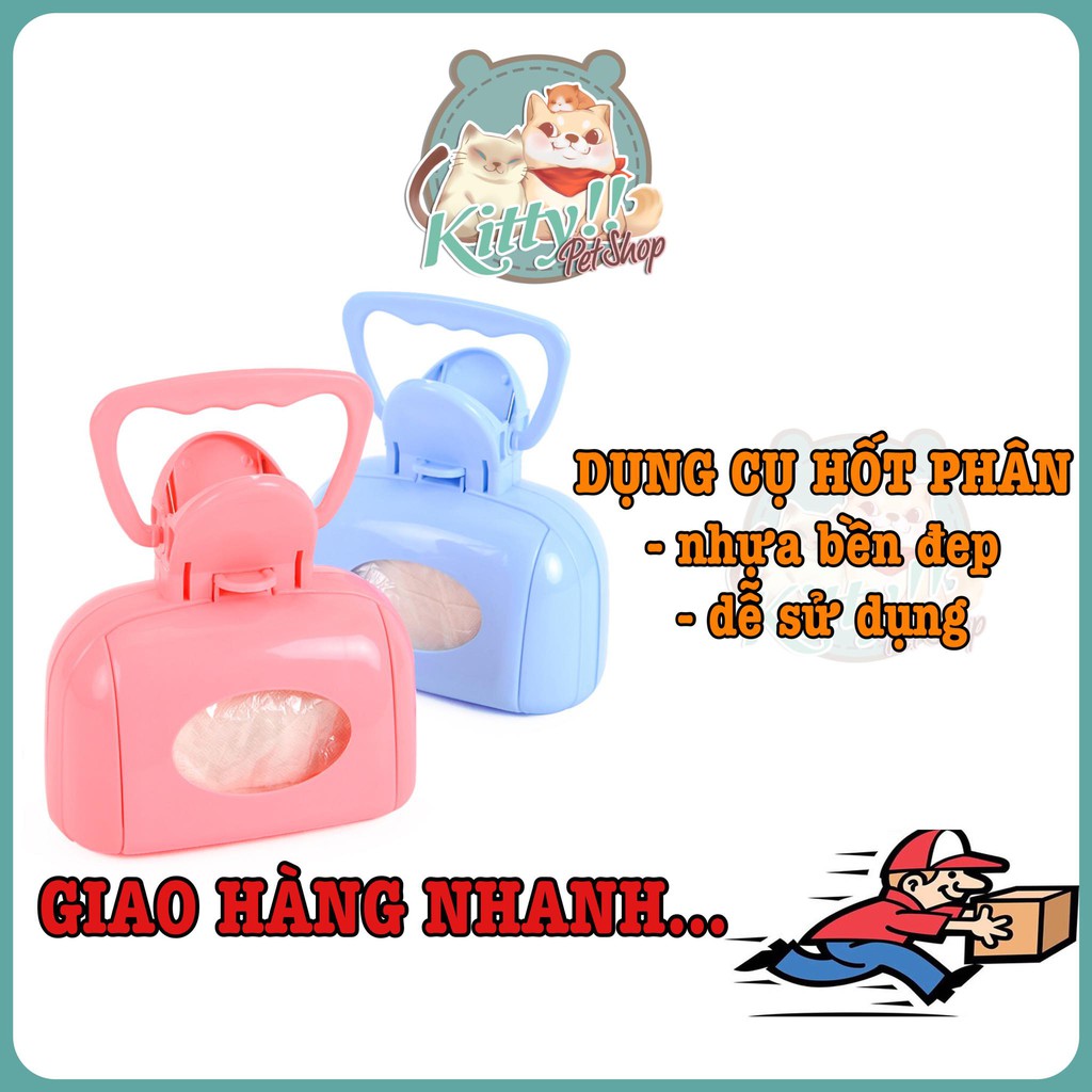 Dụng cụ hốt phân cho thú cưng, vật dụng dọn vệ sinh cho chó mèo, phụ kiện hốt phân nhựa - Kitty Pet Shop B