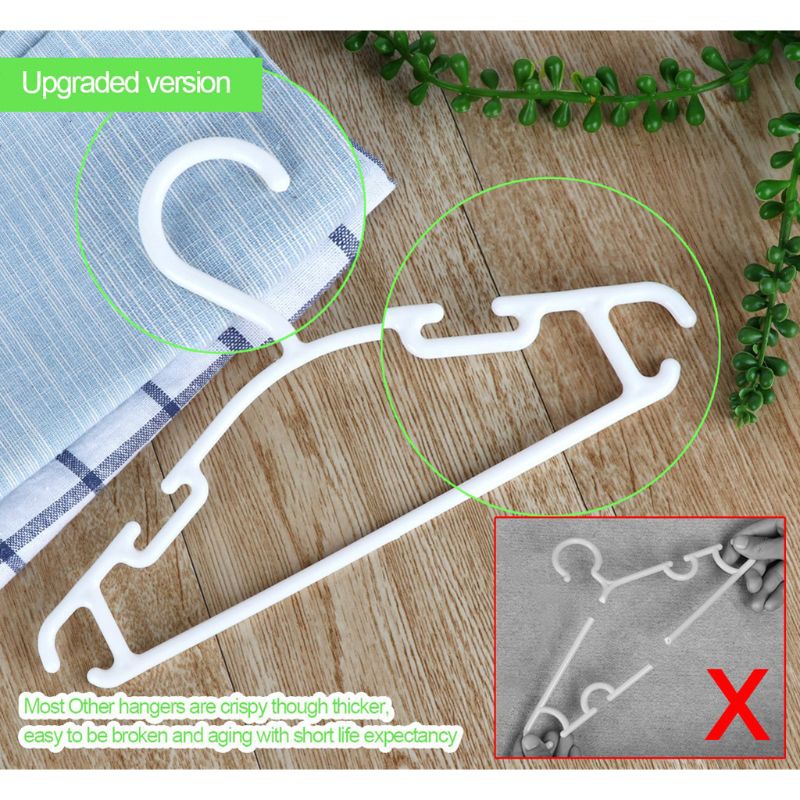 Set 10 móc nhựa treo quần áo em bé tiết kiệm không gian chống trượt