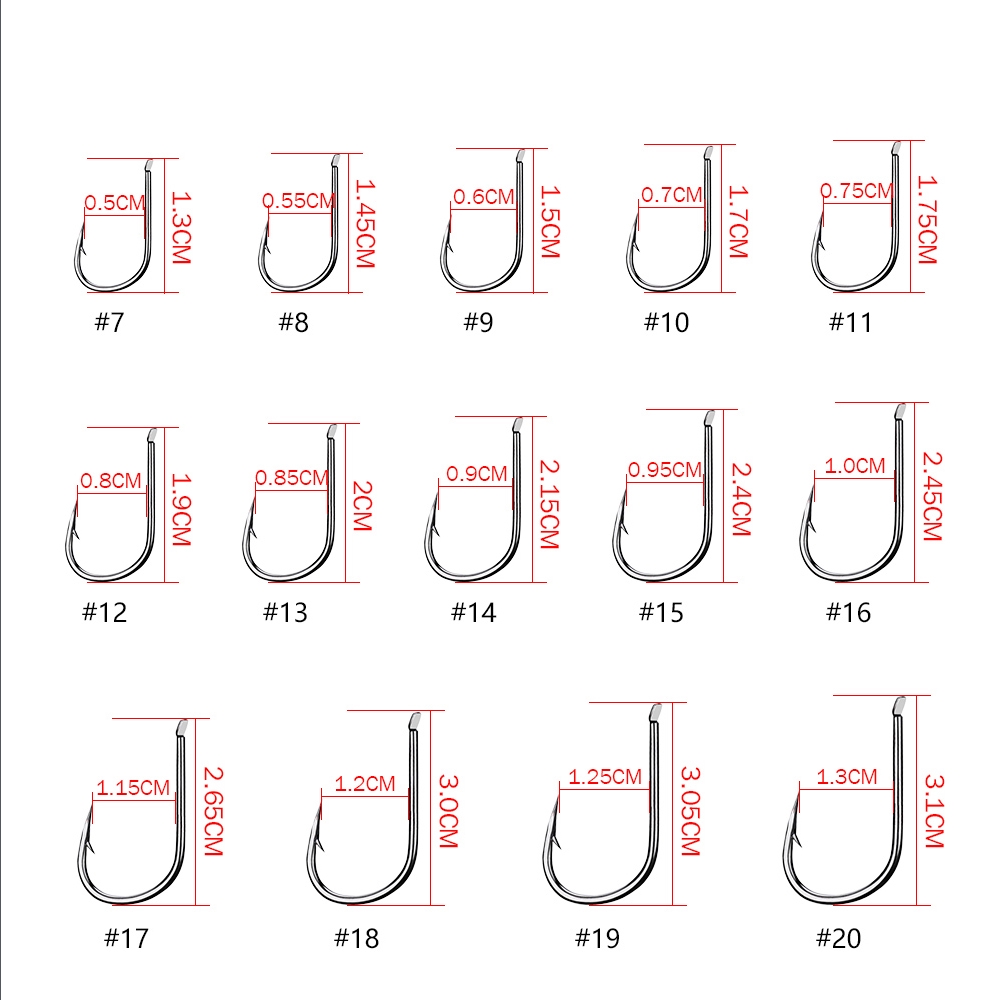 Bộ 20/28 móc câu cá bằng thép cacbon siêu bền tích hợp dây câu tiện dụng