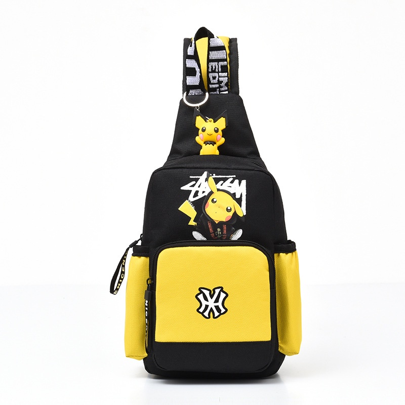 Túi Đeo Chéo Ngực Vải canvas In Hình Pikachu one 2022 Phong Cách Thể Thao