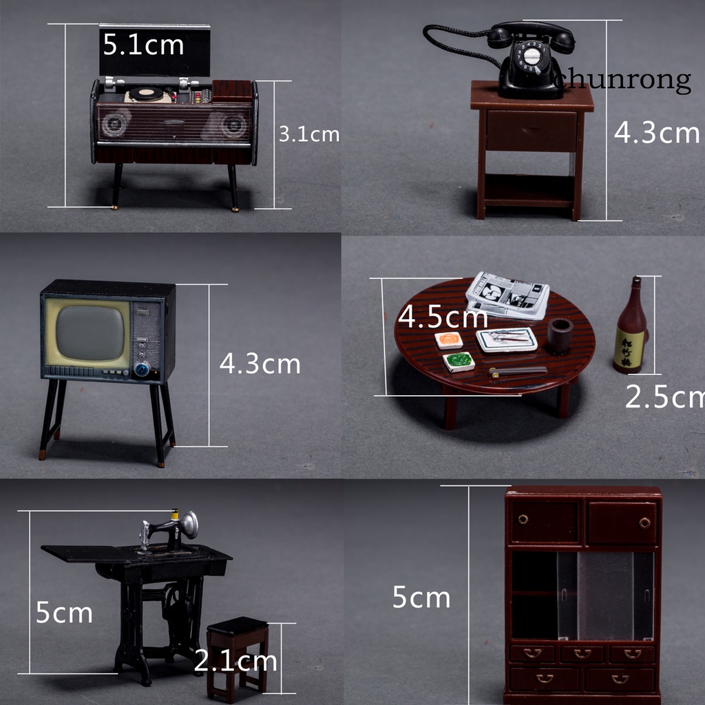 Cr-sewing Mô Hình Máy Phát TV Mini Trang Trí Nhà Búp Bê