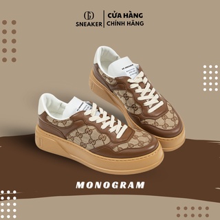 Giày thể thao nam nữ guci đế nâu, giày sneaker độn đế tăng chiều cao gd sneaker1111