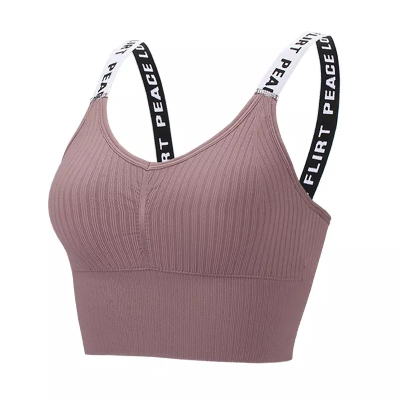 Áo Bra Tập Gym &amp; Yoga Thun Len Tăm Nâng Ngực Tôn Dáng Sẵn Mút Và Có Thể Thay Thế