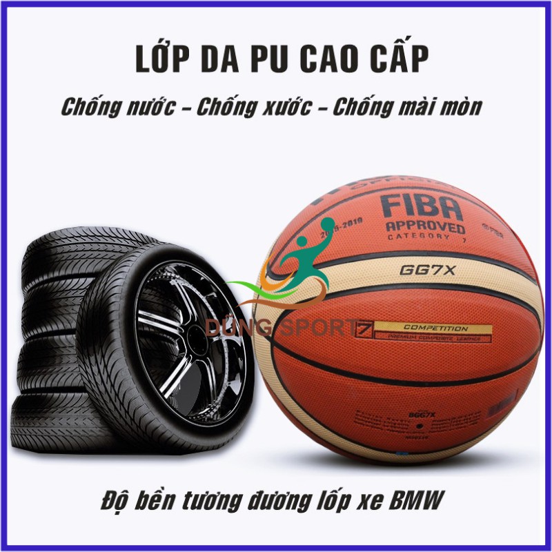 Bóng rổ Molten FIBA GG7X size 7 da PU cao cấp - Chính hãng Thái Lan