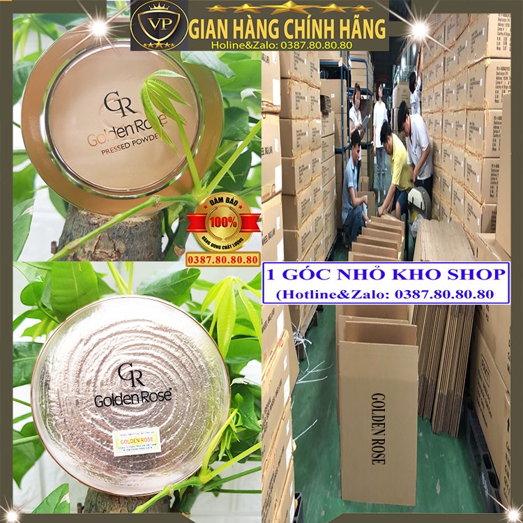 Phấn phủ kiềm dầu nâng tone da dạng nén loại tốt xịn Golden Rose chống nắng cho da dầu mụn khô nhạy cảm nhờn hỗn hợp