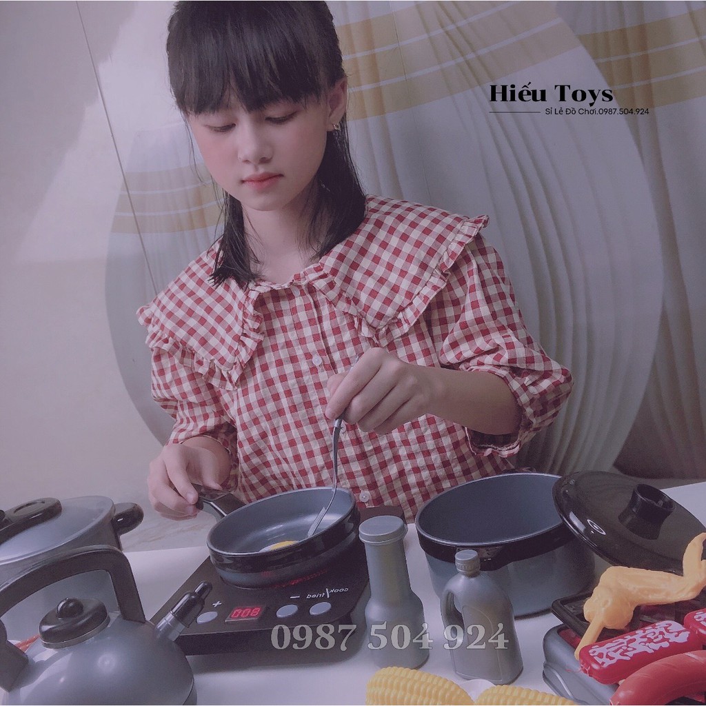 Đồ Chơi Tập Làm Đầu Bếp Bộ Đồ Nấu Ăn Kitchen 36 Chi Tiết Tặng Kèm Pin