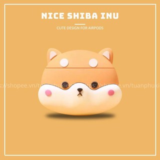 Vỏ Bao Đựng Bảo Vệ Hộp Sạc Tai Nghe, Case Airpods 2/3/1/i7/i9/i12/Pro - Sillicone Chống Bám Bẩn Chó Shiba Inul Bestmall