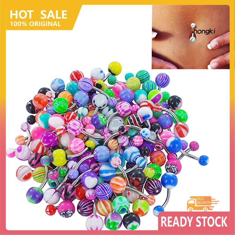 (Hàng Mới Về) Set 30 Khuyên Rốn Nhiều Màu Sắc Quyến Rũ
