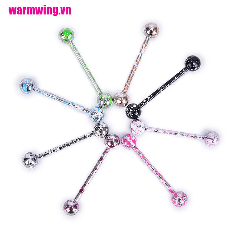 Set 8 Khuyên Lưỡi Bằng Thép Không Gỉ Nhiều Màu Sắc