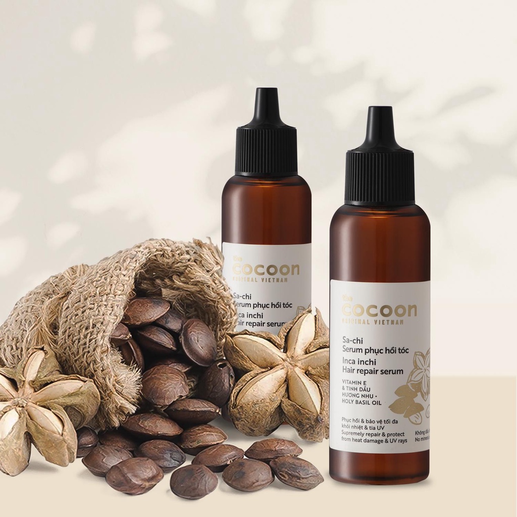 Serum phục hồi tóc Cocoon sa-chi bảo vệ tối đa khỏi nhiệt và tia UV 70ml NPP Shoptido