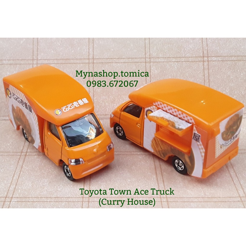 Tomica không hộp - Toyota Town Ace Truck - Curry House - xe bán cơm cà ri - mở được cửa.