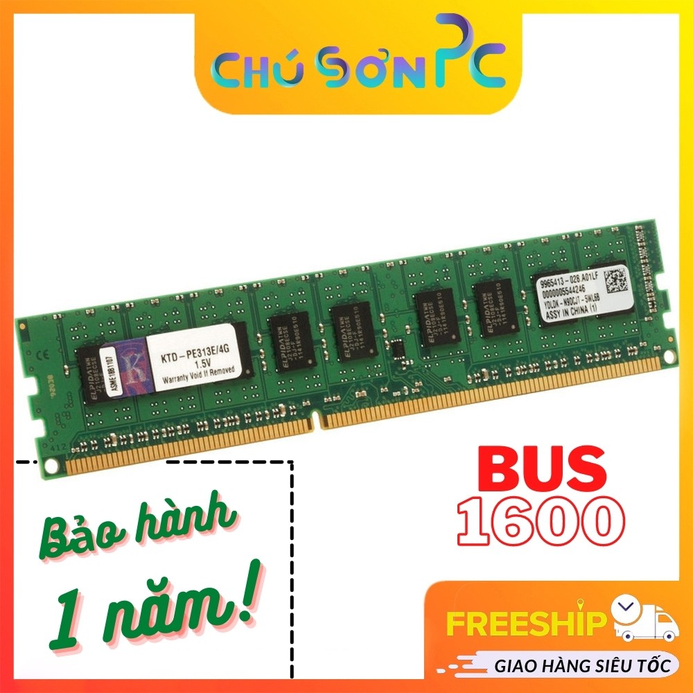 Ram PC 4GB DDR3 Bus 1600 Like New 98% Các Loại, Bảo Hành 1 Năm, 1 Đổi 1 Trong 7 Ngày Nếu Lỗi(Giảm 20k khi theo dõi shop)