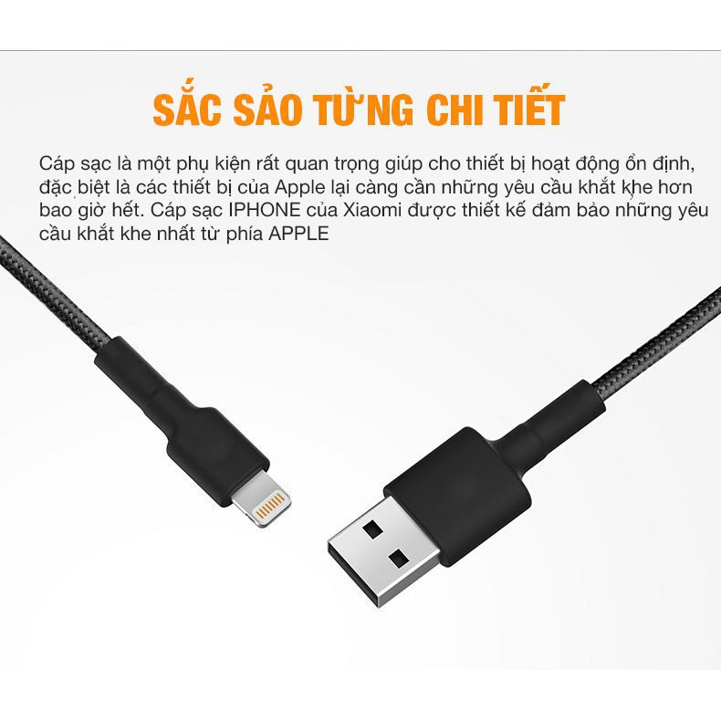 Dây sạc iphone 1M dây dù HC - bavok
