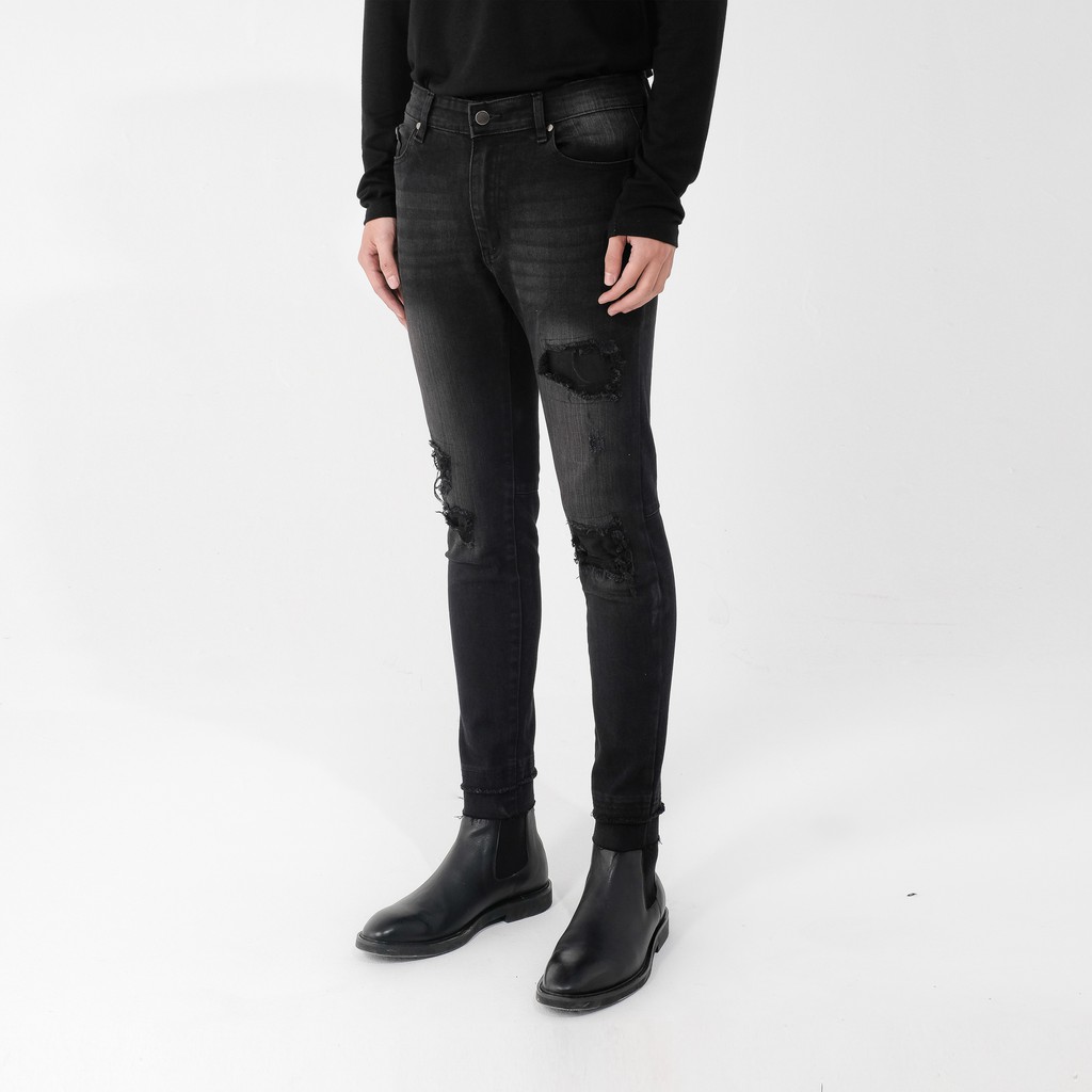 Quần Jeans Nam Rách Gối UNICUS Foggy Black Jeans | BigBuy360 - bigbuy360.vn