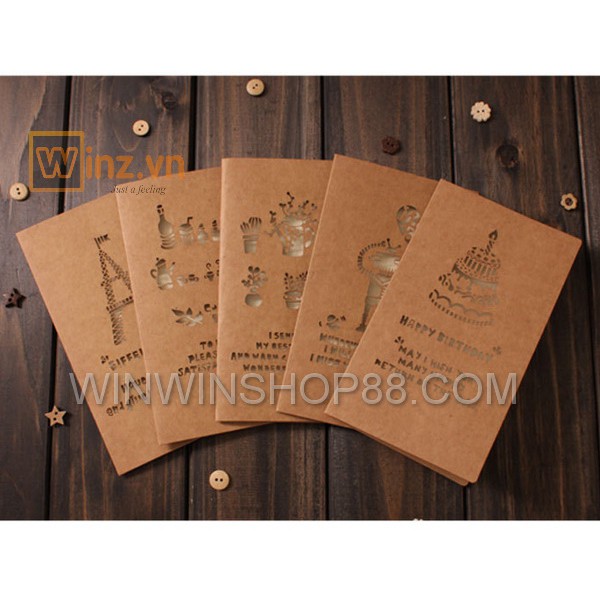 Thiệp thông điệp sinh nhật Vintage, thiệp sinh nhật, thôi nôi cho bé trai bé gái - Andhere