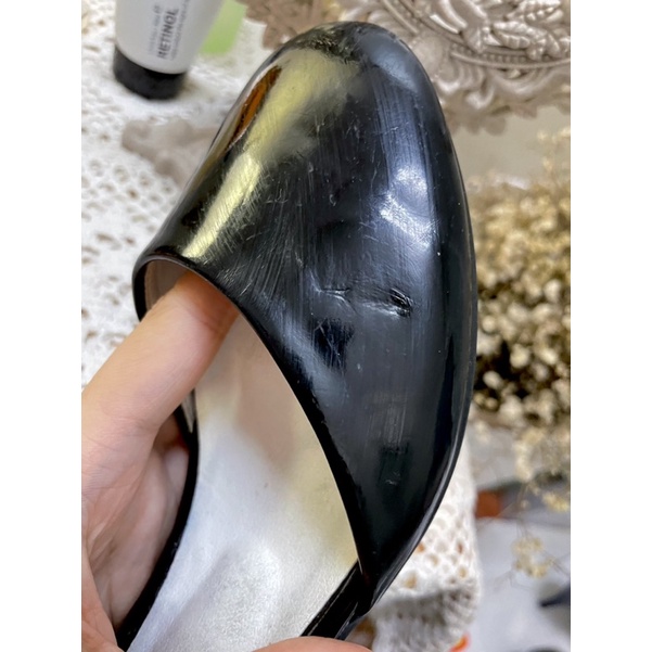 Giày cao gót vintage da bóng size 35