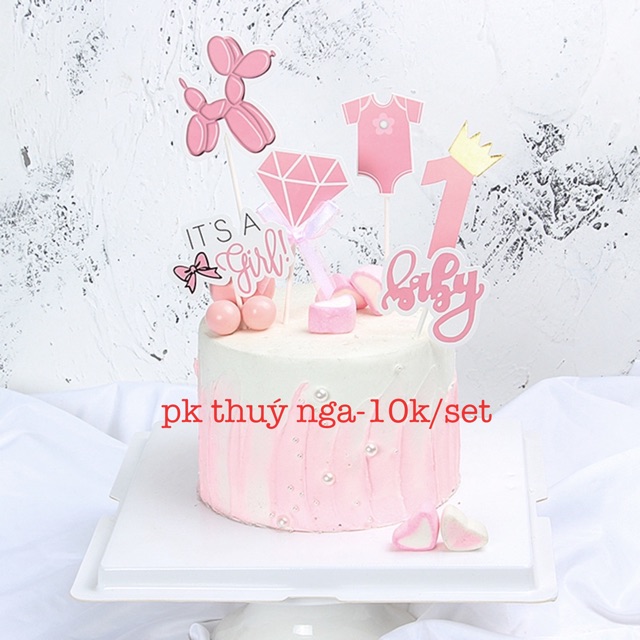 SET CẮM BABY SỐ 1 TRANG TRÍ BÁNH KEM