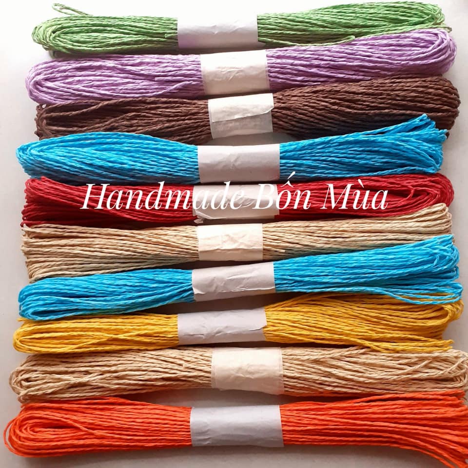 12 mét dây bố giấy 2mm, nhiều màu - Dây treo ảnh, mẹt dây, trang trí lớp học, mầm non, làm handmade,