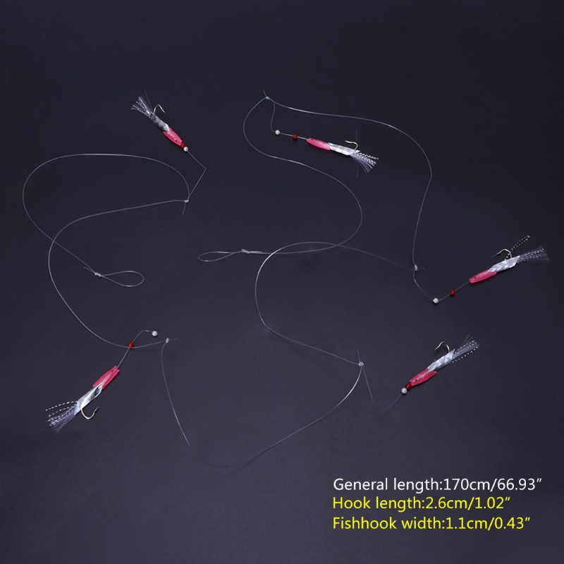 QQ Bộ 5 Mồi Câu Cá Nhân Tạo Bằng Nhựa Mềm Có Móc Câu Tiện Dụng