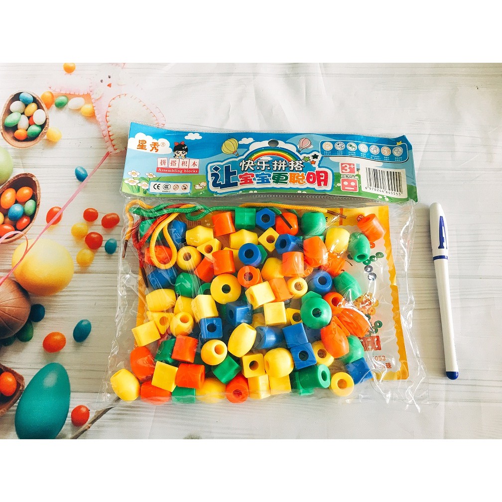 Túi xâu hạt 90 chi tiết hình khối xâu chuỗi hình dạng loại đẹp T20