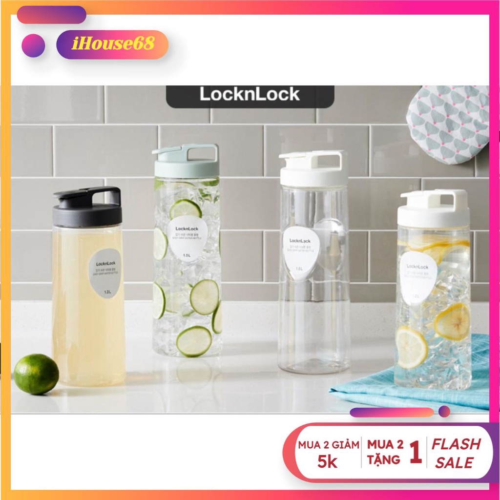 Bình đựng nước Lock&Lock Easy Grip dung tích HAP813 (1,2L) HAP814 (1,5L)
