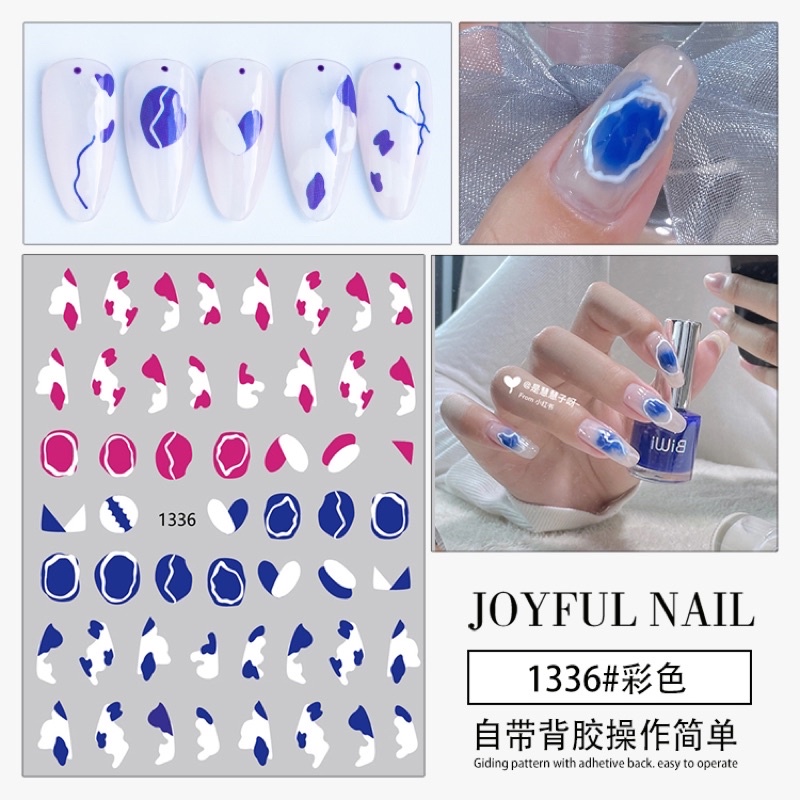 sticker 3d miếng dán móng trang trí nail