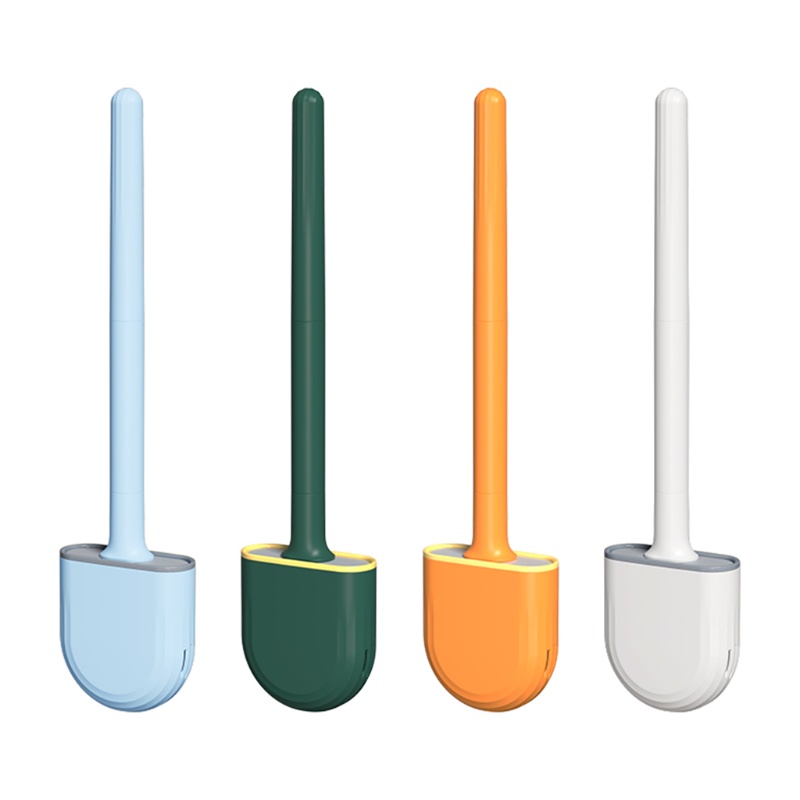 Bộ Bàn Chải Chà Toilet Bằng Nhựa Mềm Với Tay Cầm Dài Chống Trượt