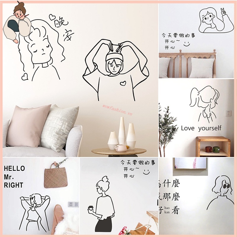 Nhãn Dán Tường Chống Thấm Nước Dùng Trang Trí Phòng Ngủ Và Phòng Khách