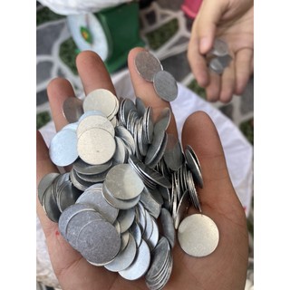 Miếng sắt / long đền sắt, tròn, mỏng dẹt để làm nắp hộp