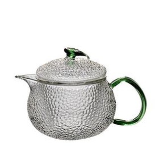 Ấm pha trà thủy tinh có lõi lọc quai vàng/xanh cao cấp 550ml