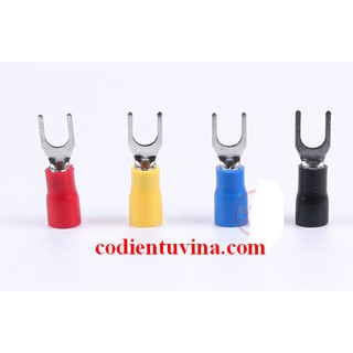 Đầu Cosse Chữ Y Có Vỏ Dây (Kẹp Càng Cua) số lượng 20 cái