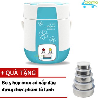 Nồi cơm điện văn phòng 1.2l có quai xách meiyun cfx-b12 + tặng bộ 5 hộp inox