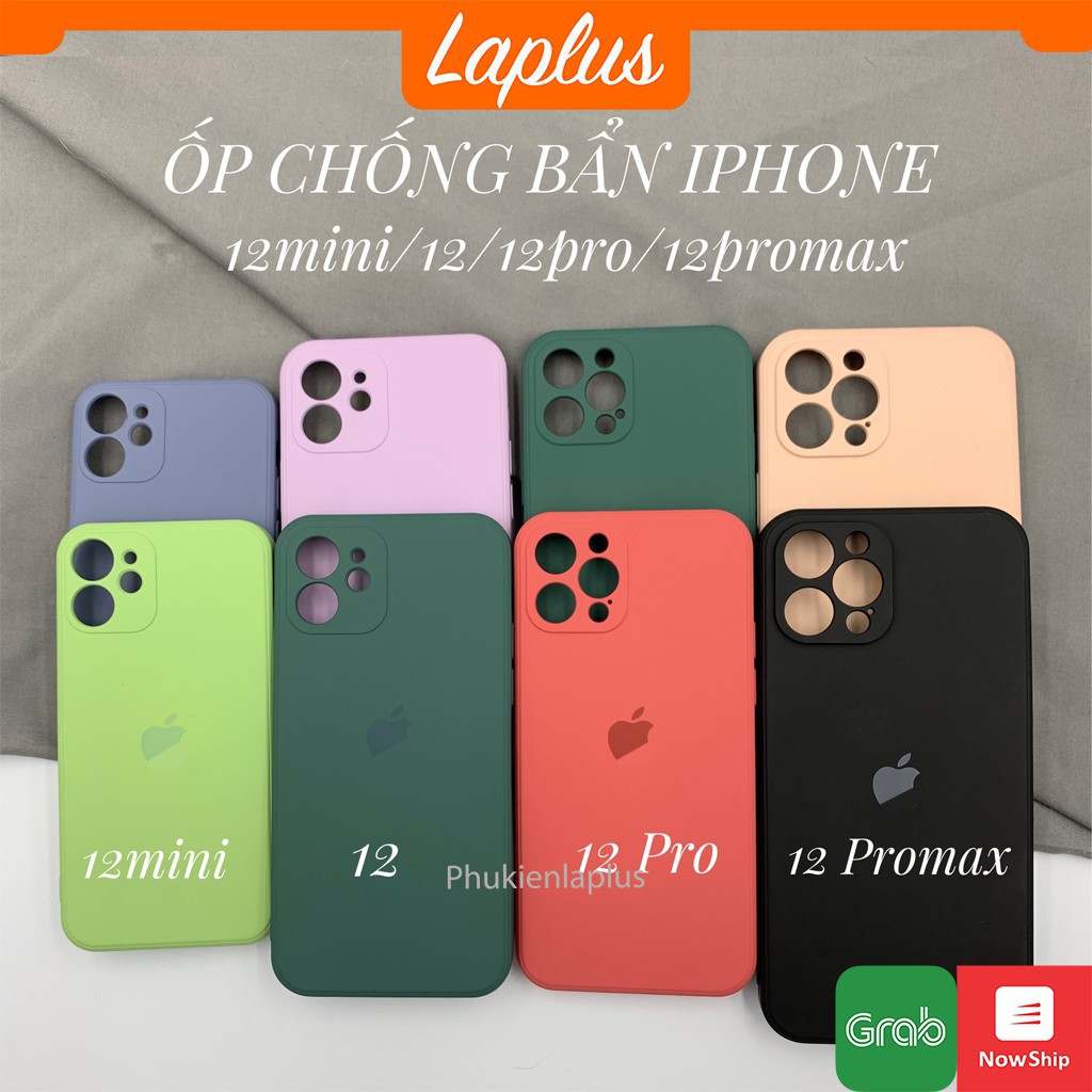 Ốp lưng chống bẩn dành cho IPHONE Ip12/ ip12 Mini / ip12 Pro /ip 12 Promax Có Hình Táo full viền bảo vệ camera toàn diện