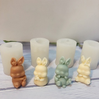 Khuôn làm nến hình chú thỏ 3d bằng silicon dễ thương diy