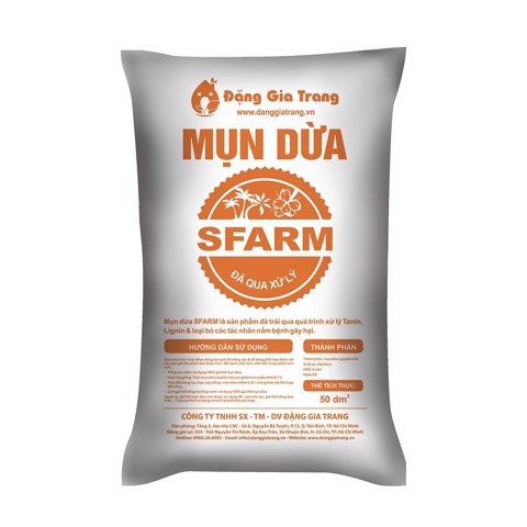 GIÁ THỂ MỤN DỪA ĐÃ QUA XỬ LÝ SFARM - Bao 50dm3