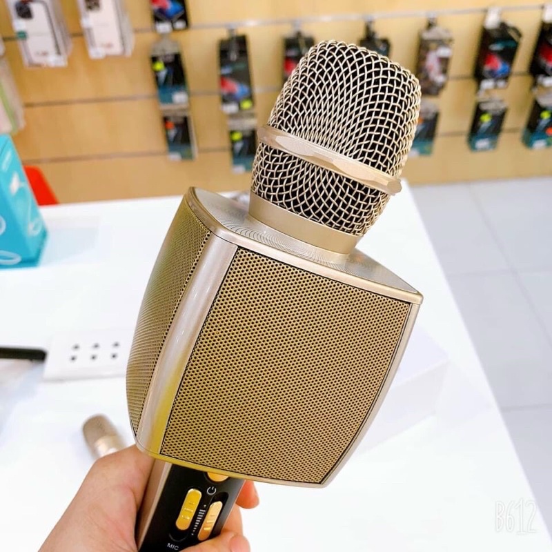 Mic karaoke bluetooth, micro karaoke không dây YS 98 cao cấp âm thanh trong âm bass trầm ấm tích hợp song ca