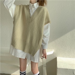 SẴN/ ORDER Set áo Gile len & Sơ mi/Váy sơ mi ulzzang